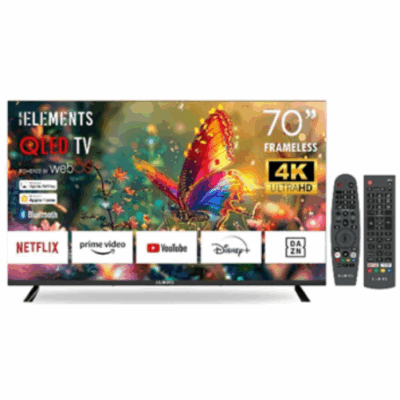 KB ELEMENTS 70″ QLED TV UHD 4K HDR+ SMART FRAMELESS
