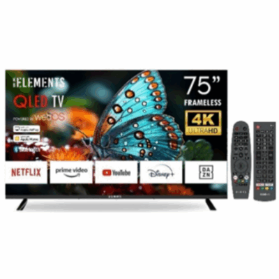 KB ELEMENTS 75″ QLED TV UHD 4K HDR+ SMART FRAMELESS