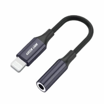 Green Lion Lightning to 3.5mm Audio Cable Adapter (12cm) – High-Fidelity Sound