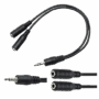 Board-x 3.5 mm Audio Adapter Male to 2 Female Y splitter