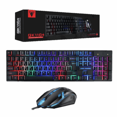 Jedel Keyboard Mouse Combo GK110 EN/AR Wired Gaming Black