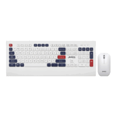 Jedel Keyboard Mouse Combo WS671 EN/AR Wireless White