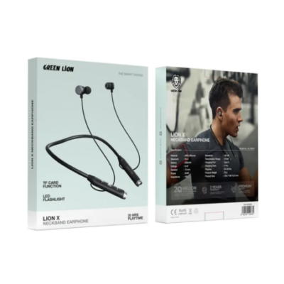 Green Lion X Neckband Earphone – Black